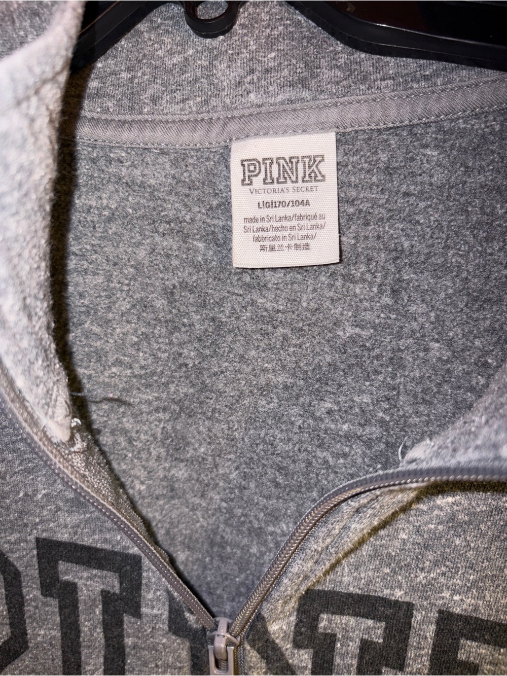 PINK Victoria's Secret Gray Half-Zip Crew Sweatshirt - Picture 2 of 3